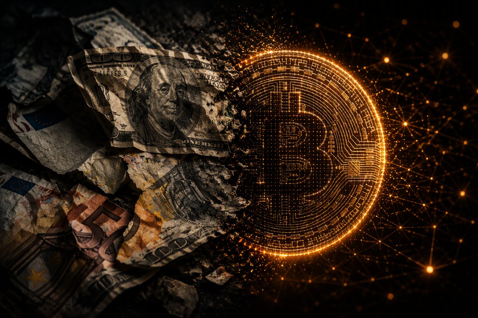 Fiat currency versus digital cryptocurrency